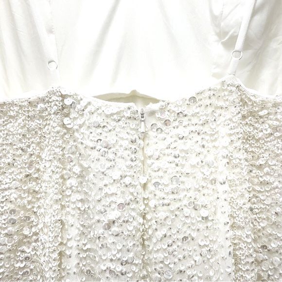 NWT ASOS Ivory Sequined Beaded Josie Backless Cami Maxi Wedding Dress Size 6 NEW - Picture 12 of 16